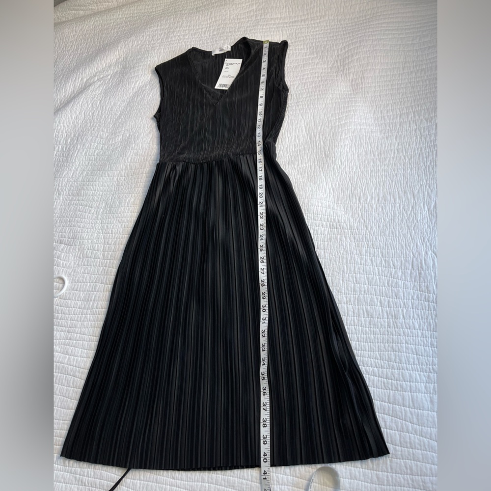 MNG Mango pleated Black Midi Party Dress Size 4 NWT - Picture 14 of 16